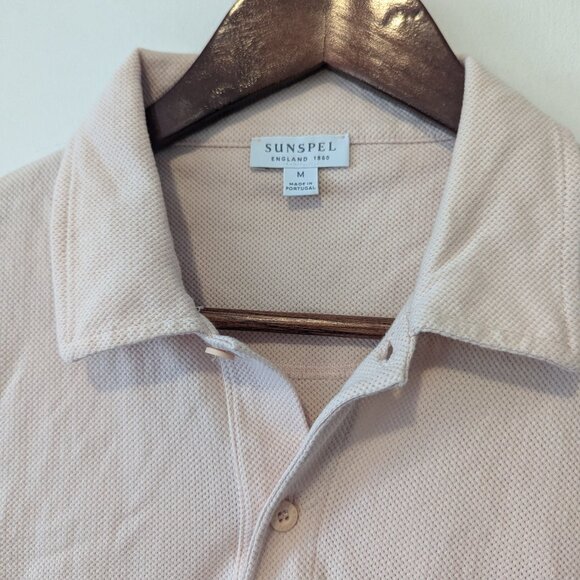 SUNSPEL - Salmon pink cotton polo shirt - Sz M - Picture 5 of 6